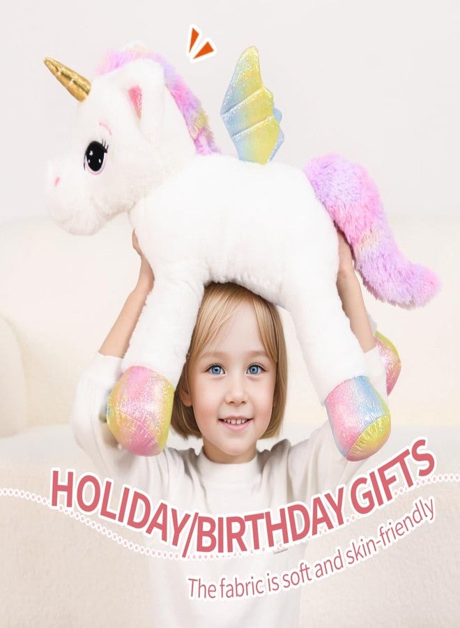 FFxiong 24 Inch Big Unicorn Stuffed Animal Plush Toy Pillow, Cute Soft Giant Unicorn with Rainbow Wings Large Doll, Gift for Children Girls Boys Kids Valentine Birthday Christmas - Image 5